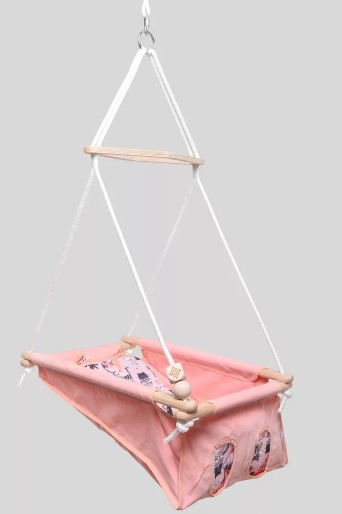 Детские качели Детский Пастельно-розовый - кошки