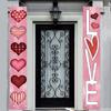 1 пара дверных подвесных украшений на День святого Валентина, вечерние баннеры с ремешком, изысканный узор, легко повесить куплет, дверные занавески, таблички