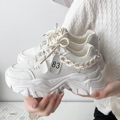 Дышащая обувь на платформе. Роскошная обувь для женщин. Цепочки. Дизайнерская женская обувь. Легкая обувь для отдыха. Модные женские кроссовки 35-40.