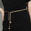 Gold Round Metal Chain Belt For Women Elegant High Waist Female Long Belts Dress Jeans Decorative Chain Straps Waistband