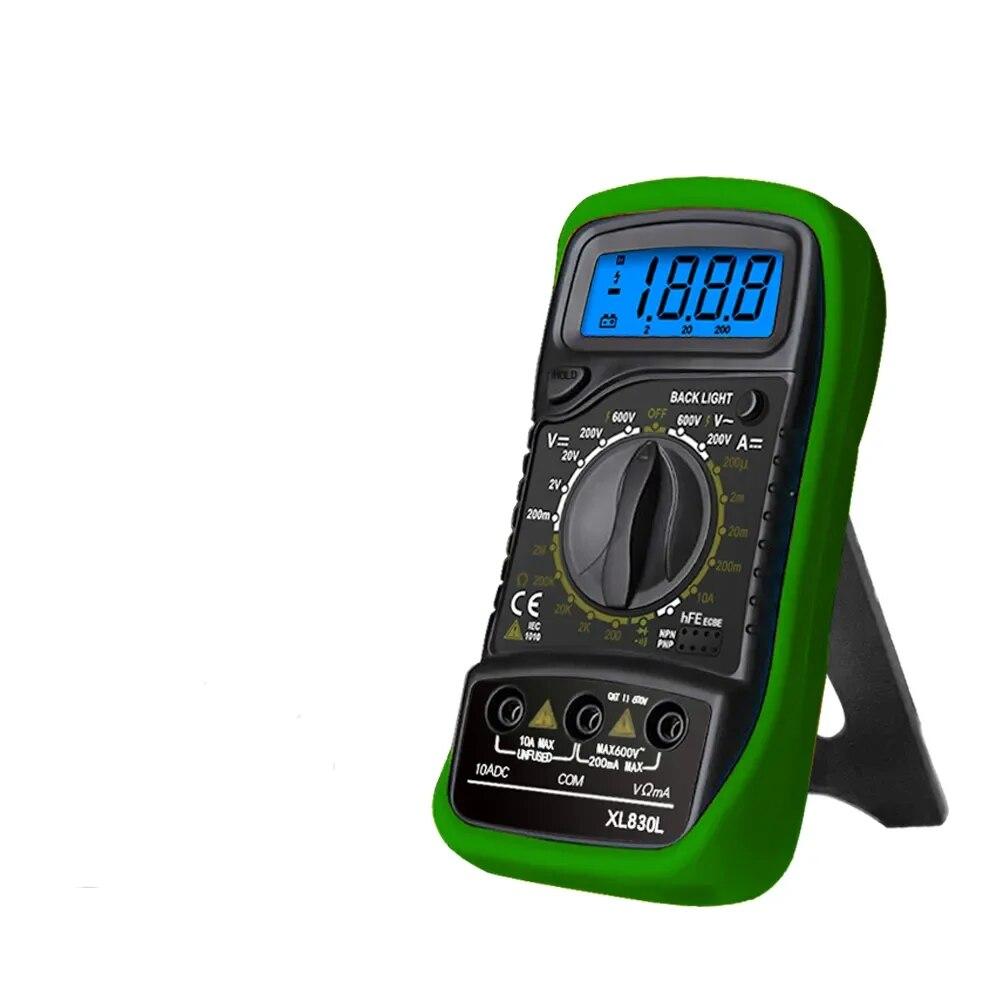 Цифровой мультиметр с ЖК-подсветкой для точного тестирования амперметра переменного/постоянного тока, вольтметра, омметра, тестера напряжения, счетчика Multimetro