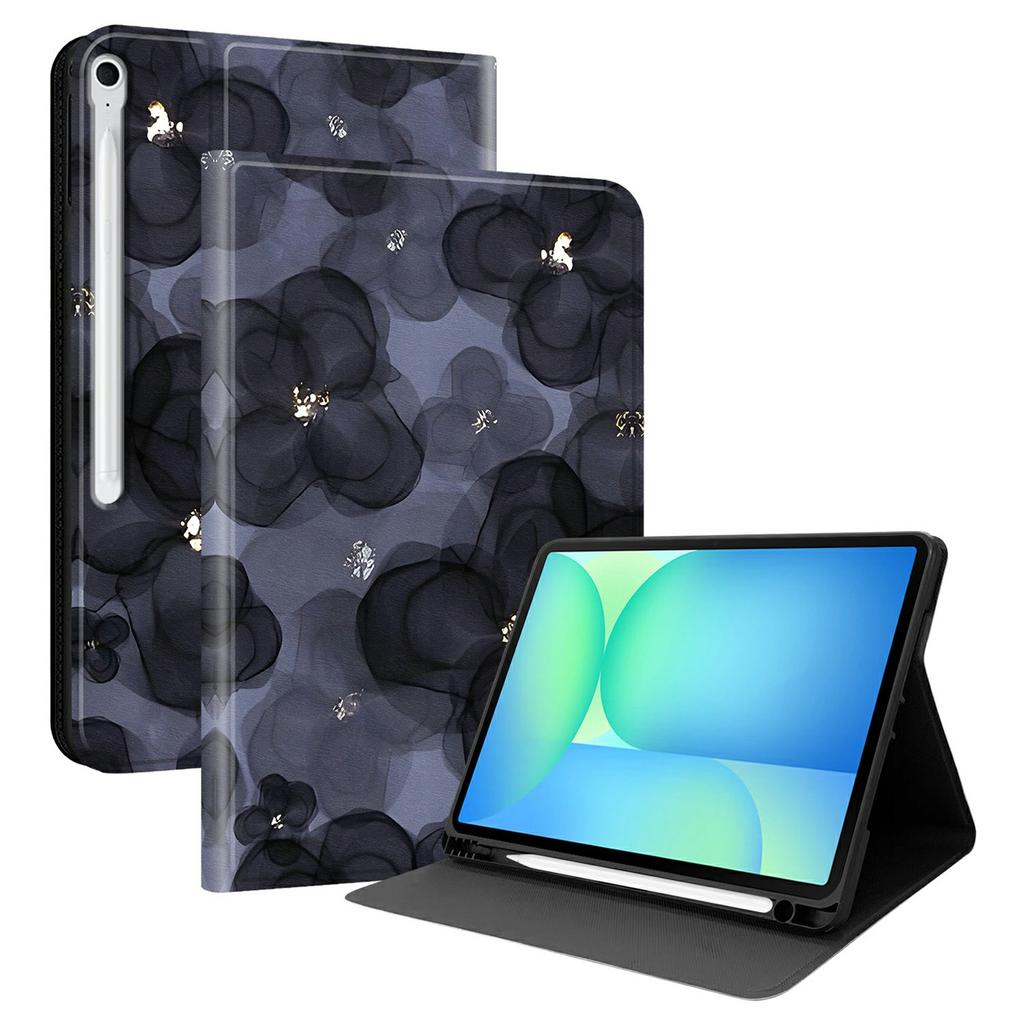 For Samsung Galaxy Tab S10 FE+ PU Leather Case Pattern Print Tablet Cover Stand with Pen Slot (Stylus Not Included)