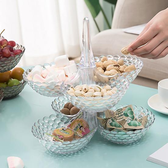 Практичная Устойчивая Десертная Тарелка Многоразовая Изысканная Пластиковая Конструкция Тортовница для Дома