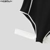 INCERUN Men's Sleeveless Stitching Jumpsuits One Piece Suit Playsuits Underwear Pajamas