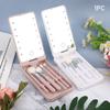 Светодиодное зеркало для макияжа 5 косметических кистей Ящик для хранения Компактное Складное на 360° Косметическое зеркало Практичное Удобное для переноски Зеркало для туалетного столика