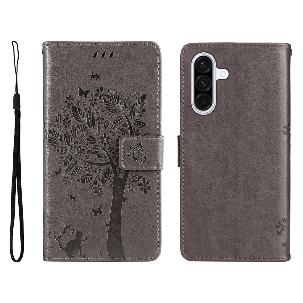 For Samsung Galaxy A56 5G Phone Case with Stand Cat Tree Pattern Leather Wallet Mobile Cover