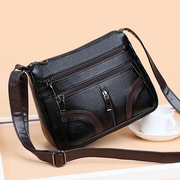 WTEMPO Многослойные женские сумки из текстурированной искусственной кожи, всесезонные сумки-мессенджеры большой вместимости, мягкие однотонные сумки на плечо