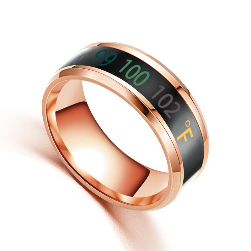 Новинка 2023 года, умное кольцо с температурой, кольцо из нержавеющей стали, кольцо для измерения ювелирных изделий, кольцо с термометром, кольца для настроения