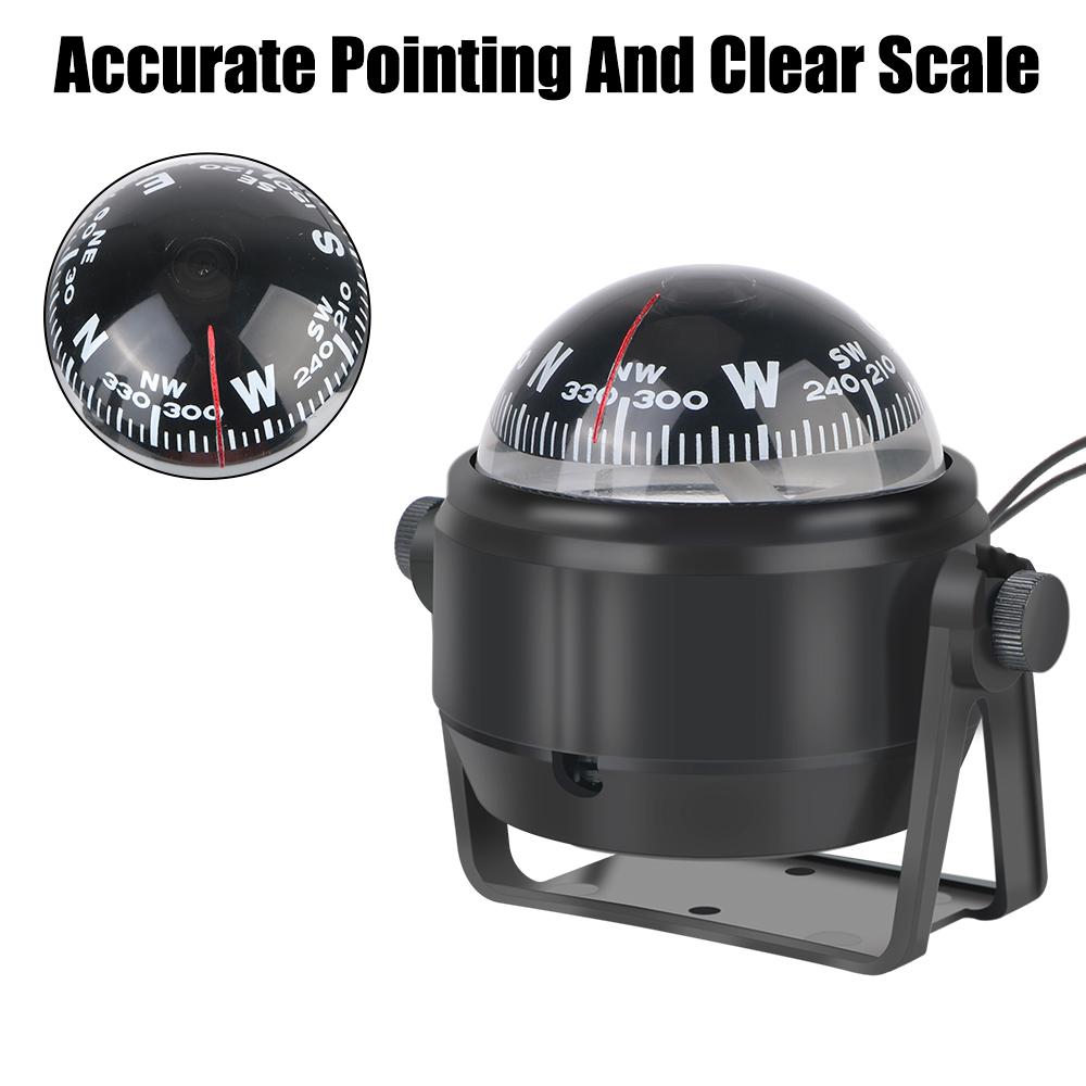 Boat Compass With Electronic LED Light Waterproof 360°rotating Nautical Compass LC550 12V Navigation Positioning