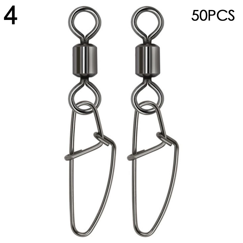 Stainless Steel 1#-8# Heavy Duty Ball Fishing Snap Connector with Pin Bearing Barrel Rolling Swivel