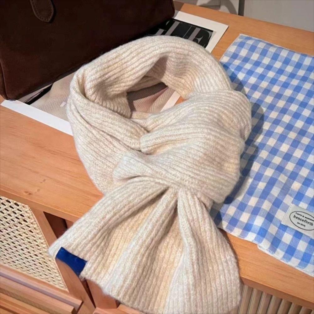 Solid Color Cross Scarf Thicken Short Neckerchief Neckerchief Wrap Knit Scarf Women