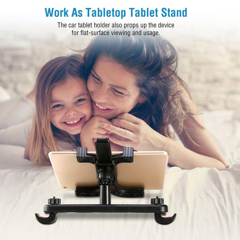 Автомобильный держатель подголовника на заднем сиденье, регулируемый кронштейн для задней подушки, совместим с Ipad, планшетным телефоном