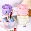 Pen Holder 360-Degree Rotating Desk Organizer with 5 Slots Large Capacity Makeup Brush Holder Pencil Container