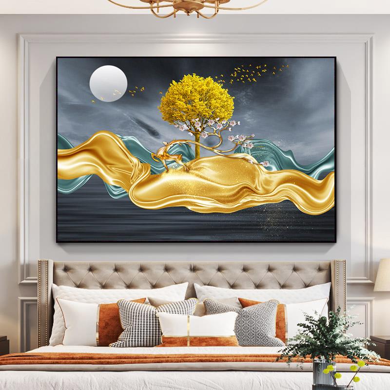 Modern Decoration Canvas Painting Deer And Stone Wall Art Pictures For Living Room Lucky Entrance Posters And Prints Home Decor