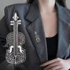 Значок со скрипкой, брошь со стразами, булавки, хрустальная металлическая брошь на лацкан в виде скрипки, потрясающая миниатюрная брошь