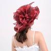 Flower Sun Cap Wide Brim Bucket Hat Elegant Bridal Wedding Hat  for Women