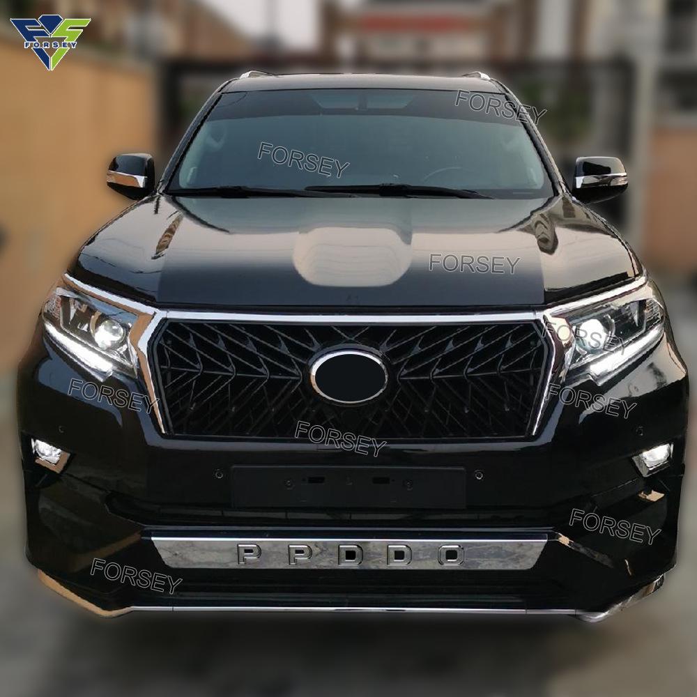 Prado FJ150 Front Bumper Grille 2018-2021, Gloss Black Diamond Mesh Style