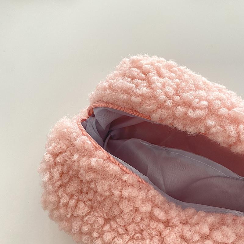 Cashmere Pencil Bag Case For Colored Pencils Plush Pencil Bag Zipper Bag