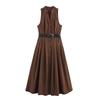 Kaslead New Arrival Women's Clothing Fashion Style Fashion Minimalist with Belt Midi Skirt Dress 5029101