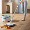 Набор швабр из нержавеющей стали с выдвижной ручкой, вращающейся на 360 градусов, для влажной и сухой уборки, микрофибра