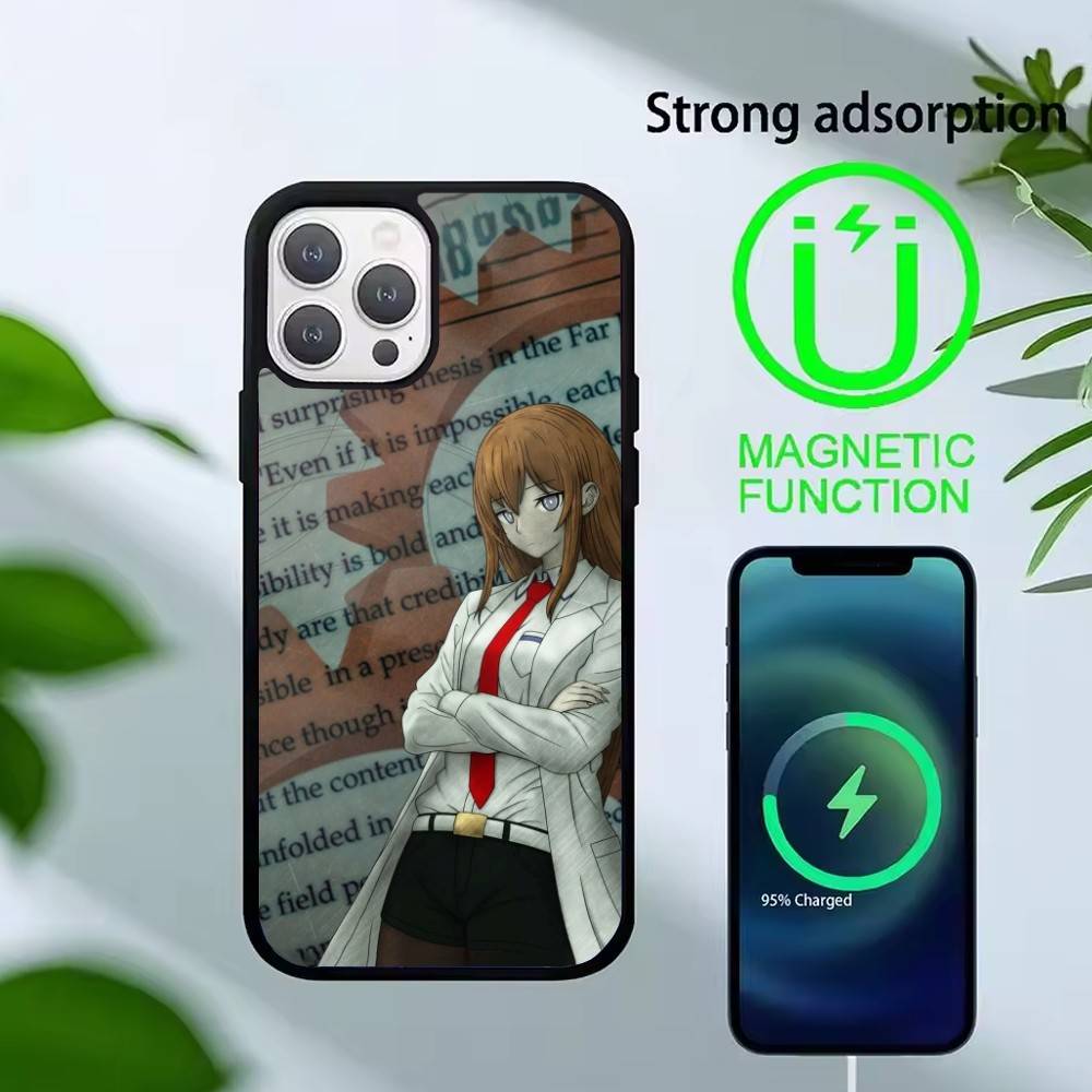 Чехол для телефона T-Rintaro Okabe STEINS DATE Для iPhone 17, 16, 15, 14, 13 Plus, Pro Max Магнитный Для Magsafe Беспроводной Зарядки