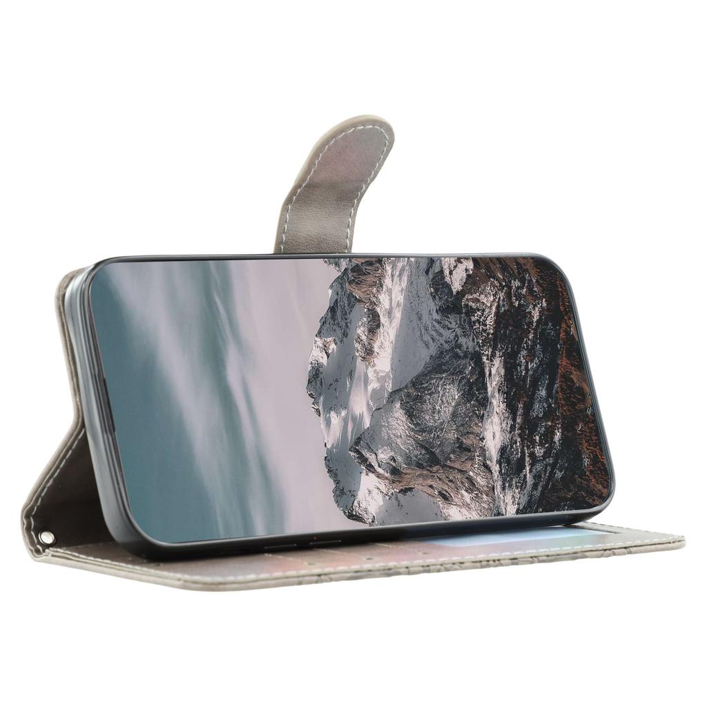 For Xiaomi Redmi 15C 5G (EU) (173mm)/15C 4G (EU) (173mm) Case Rhinestone Decor PU Leather Mandala Imprint Phone Cover with Wrist Strap