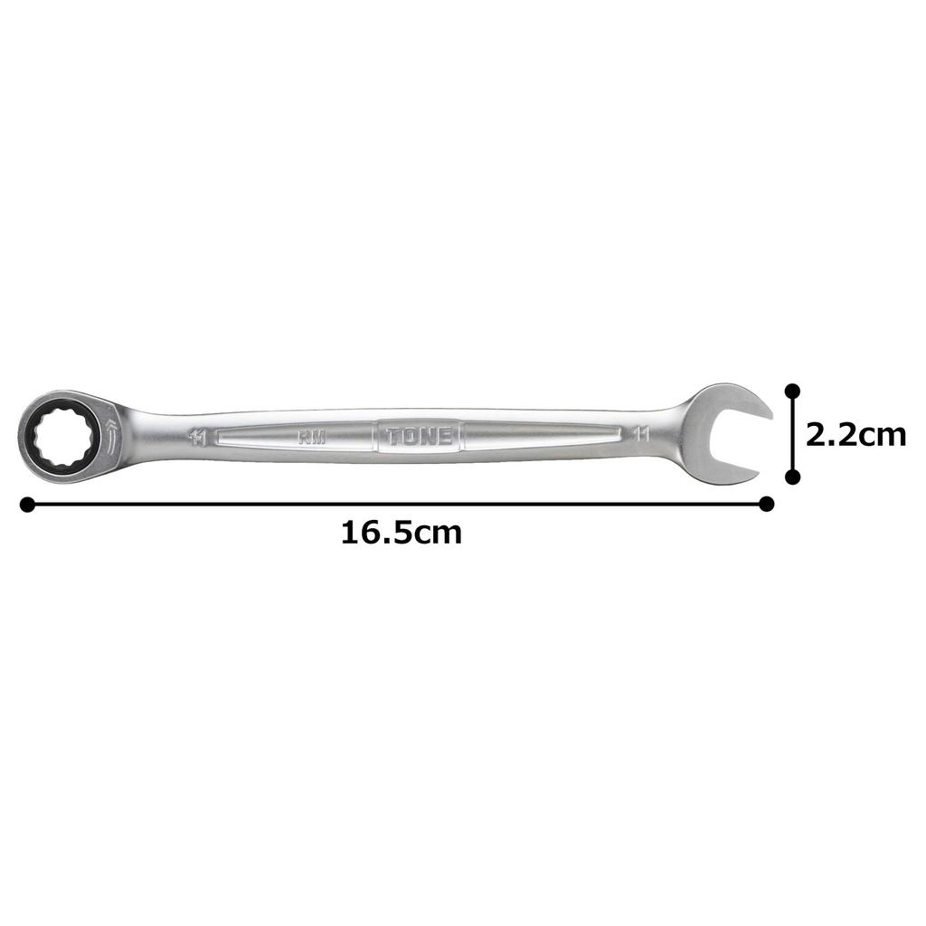 TONE Ratchet Box Wrench Width Across Flats 11mm RM-11