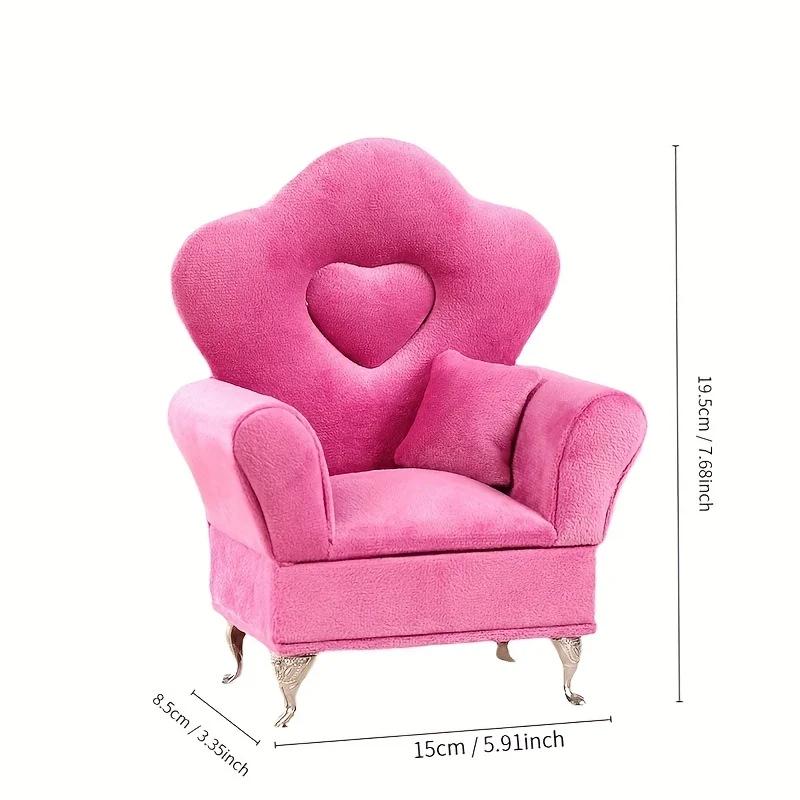 1pc Mini Sofa Design Storage For Women, Velvet Mini Jewelry Box For Stud Earrings, Rings And Necklaces, Ideal Choice for Gifts