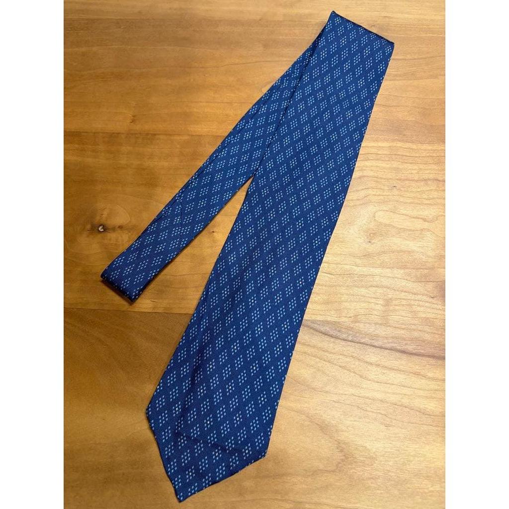 Used RING JACKET Napoli tie blue fine pattern ring jacket