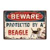 [ WellCraft ] Dog Beware Protected By A Borzoi Metal Sign Tin Poster Home Decor Bar Wall Art Painting 20*30 CM Sizer DB-12