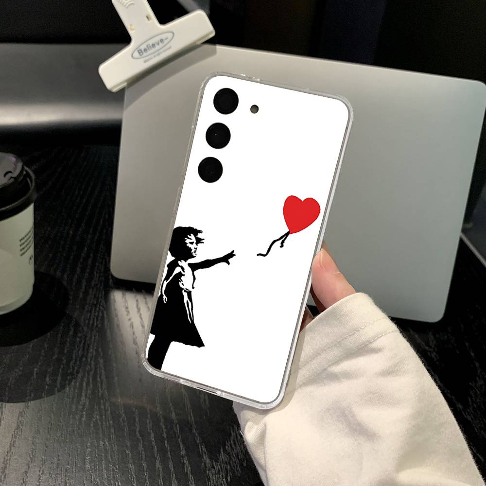 Чехол для телефона граффити-художника B-Banksy-S Ультрапрозрачный чехол для телефона для Samsung Galaxy A52 A12 A51 S21 Edge S22 S23 S24 S20LITE Plus