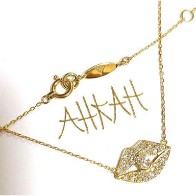Used K18 Diamond Lip Motif Necklace