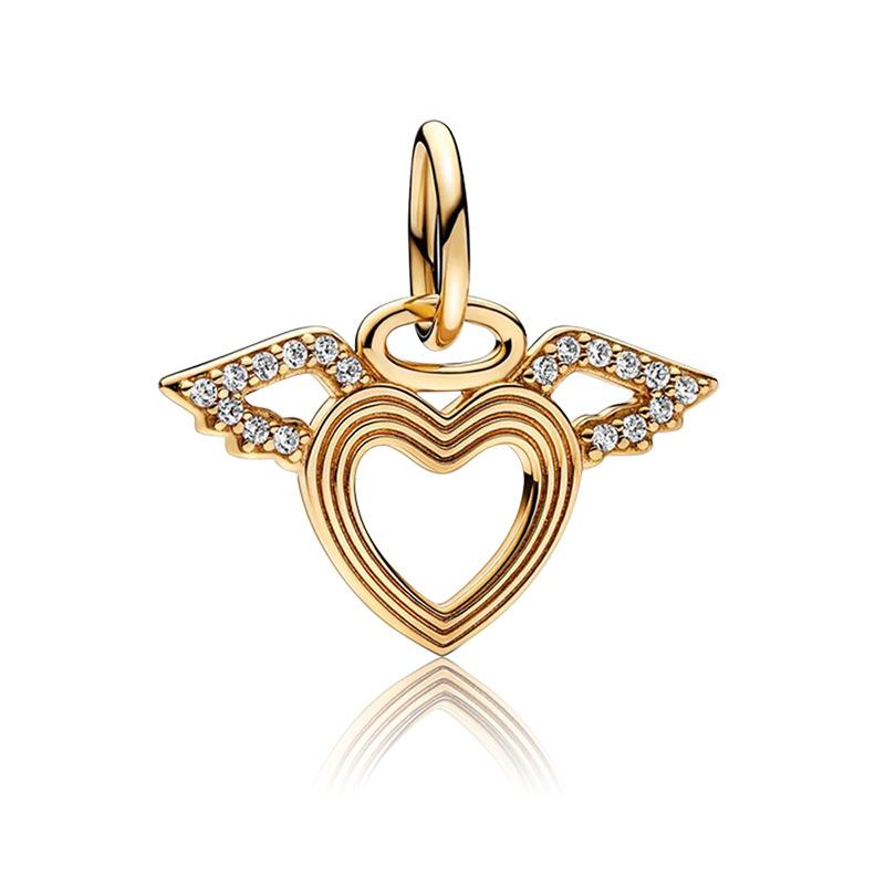 Новые медные шармы в виде крыльев ангела, подвески в виде сердца, птицы, свиньи, подходят для оригинальных браслетов, ожерелий, женские изящные украшения для DIY, подарки