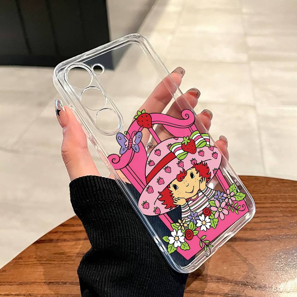 S-Клубничный торт Чехол для телефона для SamsungA10,12,20,21S,30,31,40,50,51,52,70,71 Прозрачный чехол