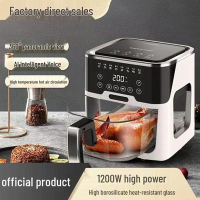 Умная голосовая аэрофритюрница большой вместимости со стеклянным окном – многофункциональная духовка для картофеля фри