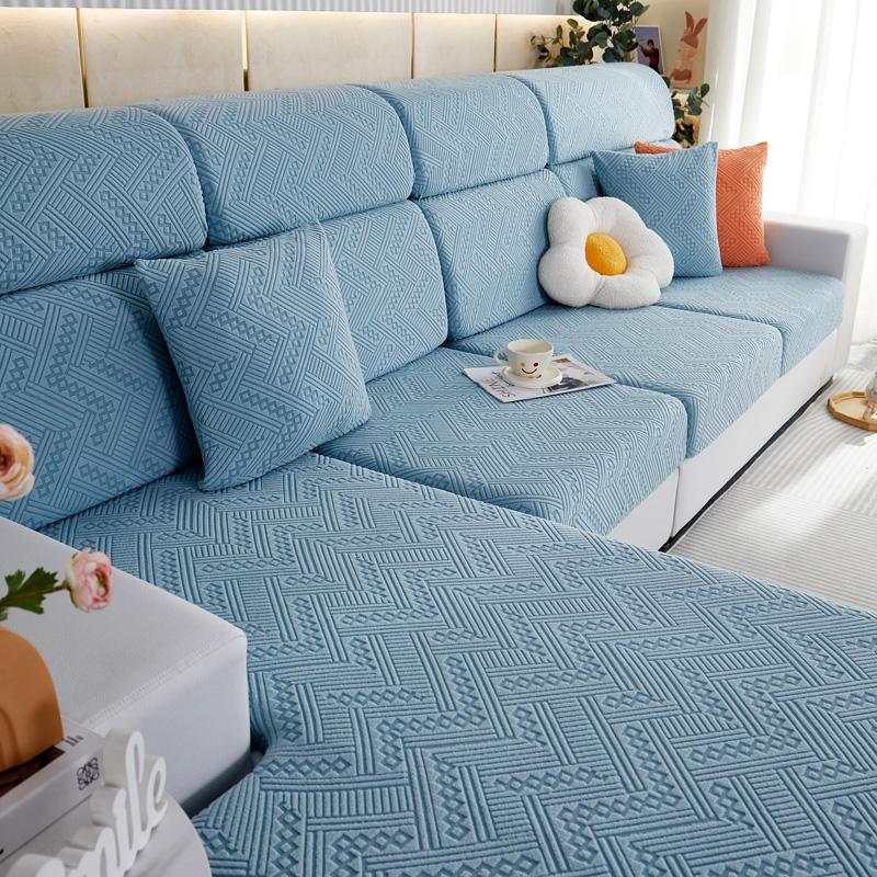 Плюшевый чехол на сиденье дивана для гостиной, бархатная подушка, эластичный угловой чехол для дивана, комплект 1/2/3/4 местных однотонных чехлов