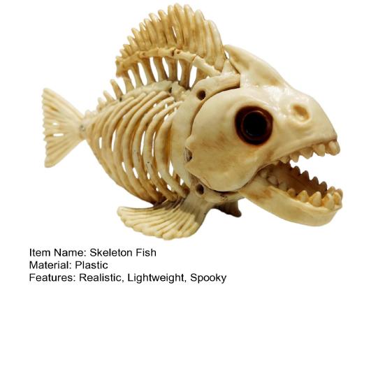 Хэллоуин скелет рыбы модель реалистичный пластиковый карп череп кость художественное украшение для домашнего офиса бар вечеринка украшение