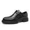Повседневная кожаная обувь мужская осень и зима новая мужская модная дышащая кожа круглая голова черная шнуровка деловая универсальная обувь