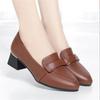 Size 35-41 Deep Mouth Women High Heels Shoes Genuine Leather Shoes Casual Women Pumps Ladies Office Work Shoes Low Heel Loafers