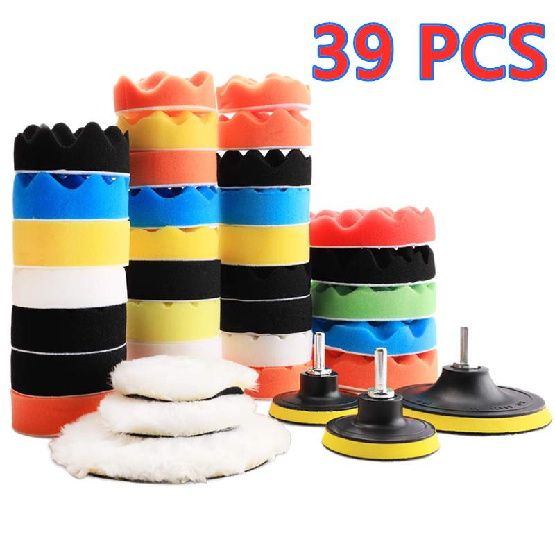 Car Polishing Sponge Pads Kit Foam Pad Buffer Kit Polishing Machine Wax Pads for Auto Motorcycle Motor Vehicle Removes Scratches