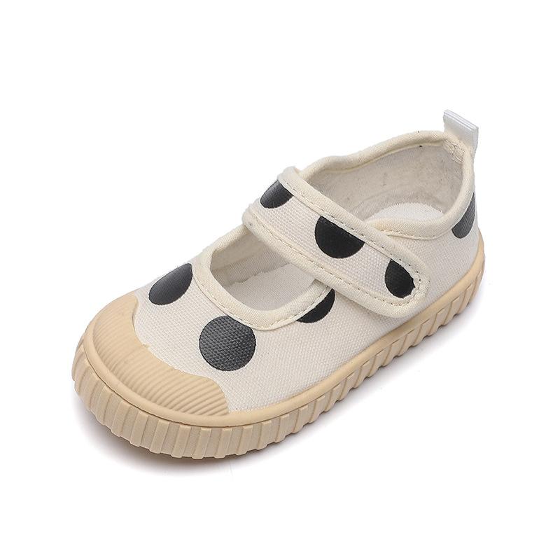 Princess Girls Polka Dot Canvas Shoes Casual Cotton Mary Jane Fashion Shoes Designer Espadrilles Baby Tennis Lightweight Sneaker