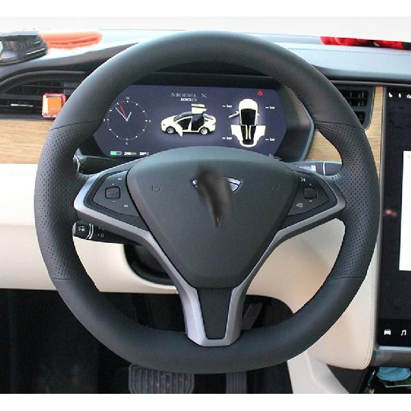 Для Tesla modelS model X Model 3 DIY кожаный замшевый чехол на руль, чехол на колесо автомобиля, интерьер