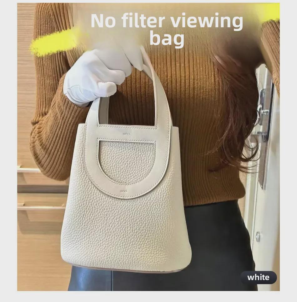 2023 Женская сумка-ведро большой вместимости Pig Nose, первый слой из коровьей кожи, стиль Commuter