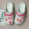Luminous Hole Shoes DIY Accessories Pink Chain Bow Flower Smiley Face Set Accessories Shoe Flower Shoe Buckle