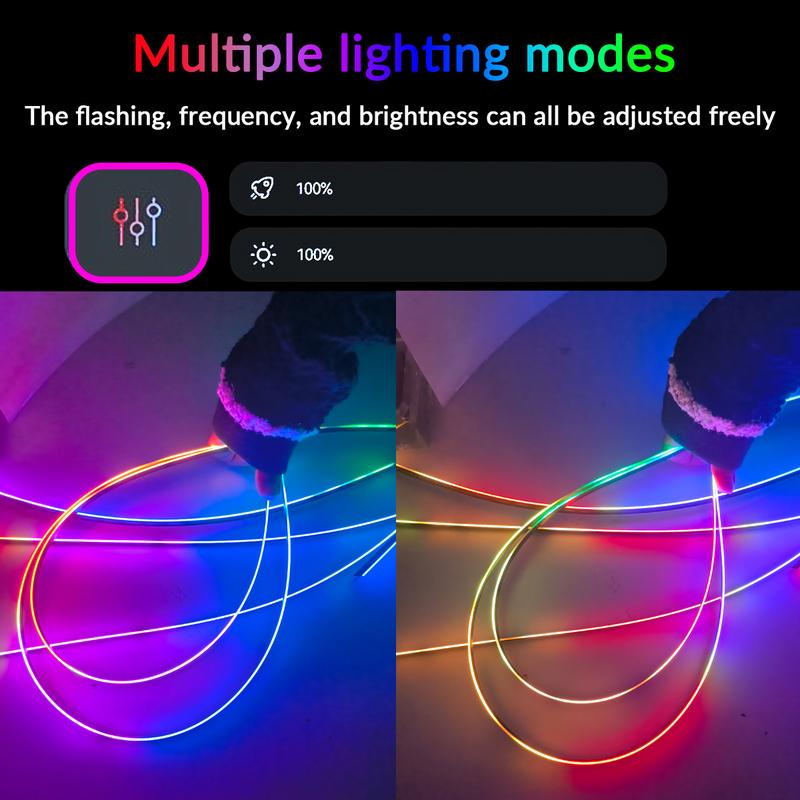 6/10/18 in 1 Symphony RGB Neon Light Car Ambient Light Interior Acrylic LED Strip Decoration Atmosphere Lamp by APP Control