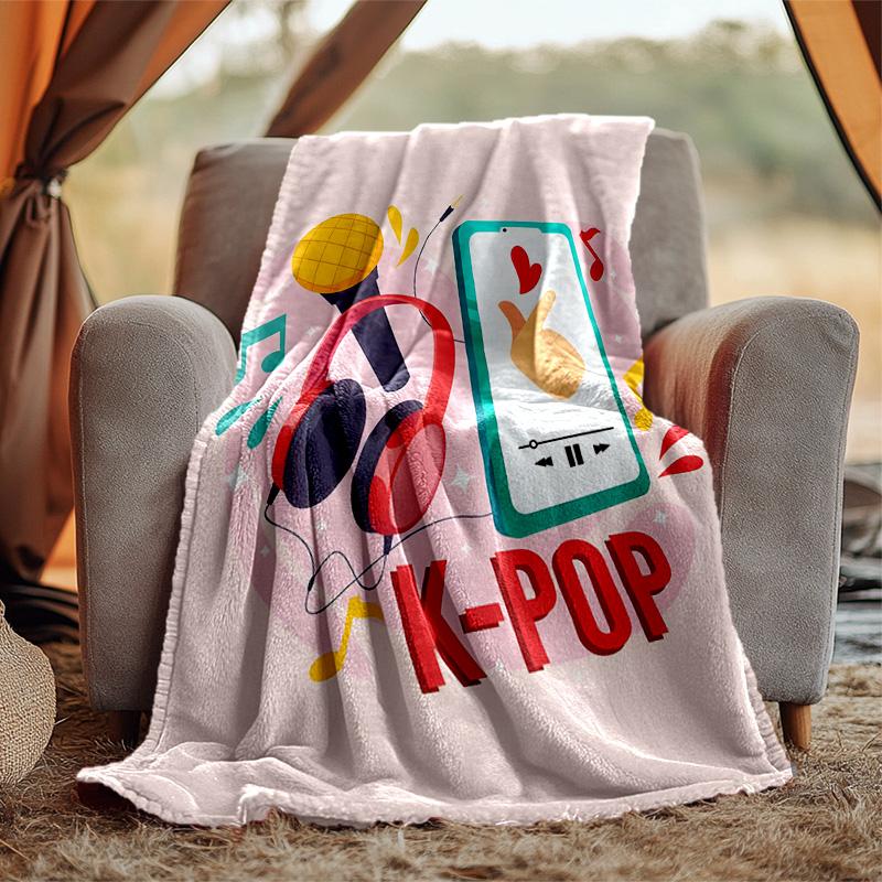 Kpop Flannel Blanket Soft Warm All-Season Throw, Design for Camping, Car Travel, Hiking Sofa, Bed, Office Perfect Gift for Parties