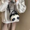 Сумка-кошелек с косым ремешком на одно плечо Panda, корейская версия простой и универсальной сумки-кошелек с косым ремешком, симпатичная сумка для студента, детская сумка 2024 года