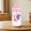 LOCK&LOCK Children Straw Cup, Student Plastic Water Bottle, Outdoor Handheld Portable Sports Cup, 500ml, Pink