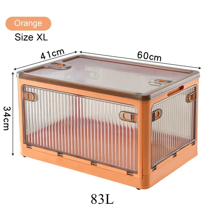 Складной ящик для хранения, органайзер для шкафа, штабелируемый органайзер для мелочей с колесиками, домашнее хранение книг большой емкости, ящик для игрушек