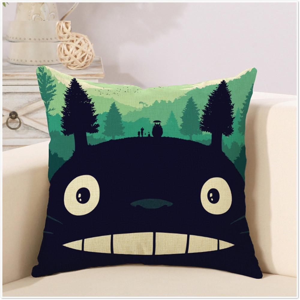 Милый мультфильм Тоторо, милый пледы, наволочка, чехол для подушки квадратной формы, чехол для подушки с шиншиллой для дивана, дома, Капа де Альмофадас 45x45